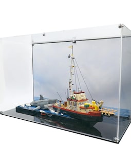Acrylic Display Case Fits MEOW 21350, Jaws with UV-Printed Background - Set Not Included