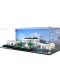Acrylic Display Case Fits LEGO 21054, Architecture The White House with UV-Printed Background - Set Not Included