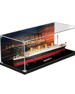 Acrylic Display Case For Titanic 10294 Brick Model Crystal-Clear Stackable Dust Shield, 55×8×20 In