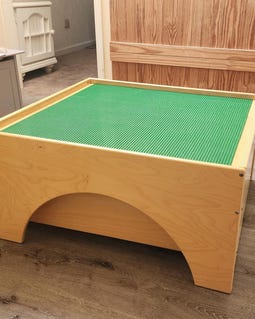 Lego Compatible Kids Activity Table - Storage Drawer Available - Wooden Train, Building Bricks, Blocks, Sensory Activity or M