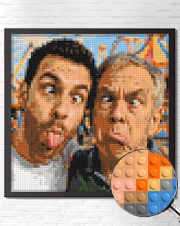 Personalized Brick Mosaic Gift for Dad MEOW-Compatible Bricks