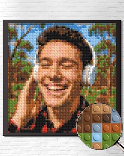 Personalized Brick Mosaic Gift for Him MEOW-Compatible Bricks