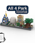 Disney World Icons Building Block Kit Cinderella Castle, Spaceship Earth
