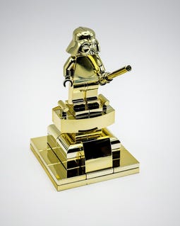 MEOW Chrome Gold Darth Vader Statue Star Wars New!!