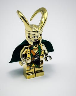 MEOW Chrome Gold Plated Loki Minifigure Super Heroes New!!