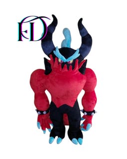 Red Villain Dragon Plush Toy • Handmade Fan-Made Stuffed Character • 40 cm