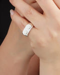 925 Sterling Silver Building Block Ring: Modern Unisex Design