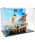 Acrylic Display Case Fits LEGO 75639, One Piece The Going Merry Pirate Ship with UV-Printed Background - Set Not Included