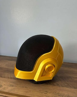 Assembled Raw Gold Punk Helmet: 3D Printed PLA Cosplay Prop