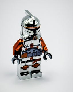 MEOW Chrome Silver Orange Commander Cody Phase 1 Minifigure Star Wars New!!