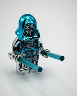 MEOW Chrome Silver Blue Sith Warrior Minifigure Very Rare Limited Edition New!!