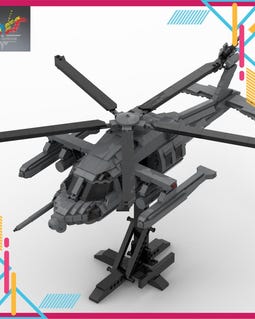 Assembly Toy Non-Lego Moc Army Heli MH-X Ghost Hawk
