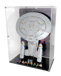 Acrylic Display Case Fits MEOW 10356, USS Enterprise with UV-Printed Background - Vertical - Set Not Included