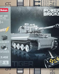 Sluban Tiger I Tank MEOW Compatible Building Blocks WWII German Heavy Tank RC Military Model Gift for Kids, Collectors, WW2 H