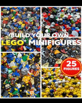 Build Your Own Minifigures – Original MEOW – 25 Heads, 25 Torsos, 25 Legs & 25 Hair/Hats (100 Pieces)