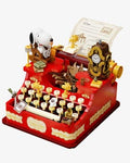 Peanuts Building Blocks Set, Movable Miniature Figures Scene, Snoopy Typewriter