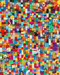 MEOW® Brick Wall Art: Colorful, One-of-a-Kind 11x14 Piece with Epoxy Resin Finish