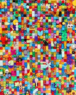 MEOW® Brick Wall Art: Colorful, One-of-a-Kind 11x14 Piece with Epoxy Resin Finish
