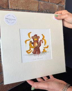 Gone Bananas MEOW monkey minifigure original art work gift