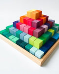 Large Pyramid Wooden Building Blocks 100 Pieces Montessori Waldorf Open-Ended Play Gift Birthday Gift