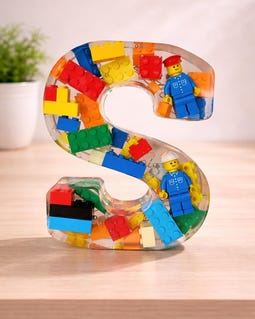 Building brick Inspired Letter Light Personalised Resin Letter Light, Kids Room Decor, Custom LED Letter