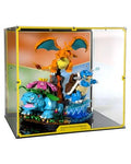 Acrylic Display Case Fits LEGO 72153, Pokémon Venusaur, Charizard, and Blastoise with UV-Printed Background - Set Not Include