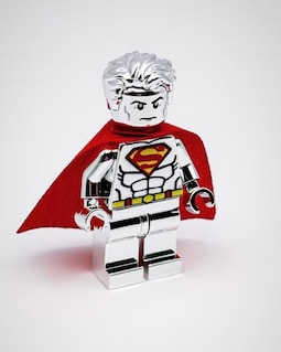 Lego Chrome Silver Red Superman MiniFigure DC Superheroes New!!