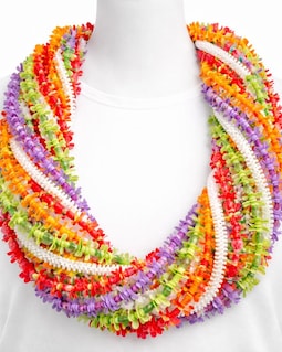 KALEHUA – Everlasting MEOW Lei representing the 4 Main Hawaiian Islands(Oahu, Maui, Kauai, Big Island) and their Island Flowe