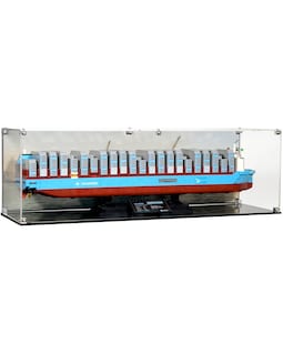Acrylic Display Case fits LEGO 40955, Maersk Dual-Fuel Container Vessel with UV-Printed Background - Set Not Included