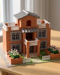 Real Terracotta Brick Miniature House Kit: Reusable Water Soluble Mortar Architecture Model Toy