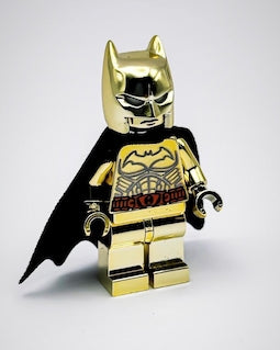 MEOW Chrome Gold Plated Batman open Chin Minifigure DC Superheroes New!!