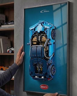 Wall Mount Display Frame for LEGO® Technic Bugatti Chiron Compatible with Set 42083 Supercar Gift Frame ONLY