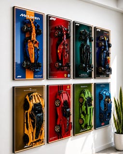 LED Display Frame for MEOW® Technic Cars Wall Mount Frame Fits Race Cars & Supercars Car Wall Art Gift for Car Fans Frame ONL