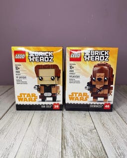 MEOW BrickHeadz Star Wars Solo Movie 41608 Han Solo and 41609 Chewbacca Sealed in Box (See Description)
