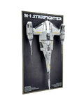 Acrylic Wall-Mount Display Stand with Background Art fits LEGO 75442, The Mandalorian's N-1 Starfighter UCS - Set Not Include
