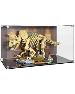 Acrylic Display Case fits LEGO 77985 Dinosaur Fossils: Triceratops with UV-Printed Background - Set Not Included