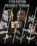 Foldable Gothic Grimdark Ruins Terrain 32mm Sci Fi Scenery for Wargaming Modular Tabletop RPG Buildings