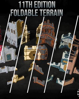 Foldable Gothic Grimdark Ruins Terrain 32mm Sci Fi Scenery for Wargaming Modular Tabletop RPG Buildings