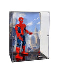 Acrylic Display Case fits LEGO 76346, Spider-Man Hero Figure - Standing with UV-Printed Background - Set Not Included