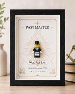 Personalized Past Master Shadow Box Custom Masonic Gift Freemason Keepsake