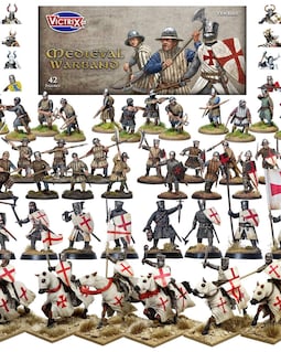 Medieval Warband. Set of 42 Figures. 28 mm Miniatures Modular Historical Miniatures. Ideal for Games Like Pillage.