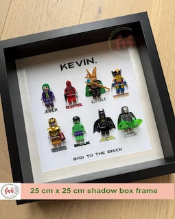 Antihero minifigures, MEOW Villain figurines, Gifts for bad boys, Superhero minifigure frame, Gift for rebels, Comic book fan