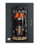 Acrylic Carbon Fiber Black Wall Mount Display Frame for MEOW Koenigsegg Sadair's Spear Megacar 42232
