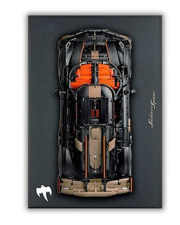 Acrylic Carbon Fiber Black Wall Mount Display Frame for MEOW Koenigsegg Sadair's Spear Megacar 42232