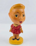 MEOW Brylcreem Bobblehead Nodder Kissing Girl "little dab.." Made Japan Magnetic