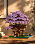 Cherry Blossom Treehouse Building Blocks, Japanese Sakura Bonsai Model, DIY Kit