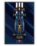 Acrylic Top-Speed Wall Mount Display Frame for LEGO® Technic™ Red Bull Racing RB20 F1 42206