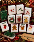 Christmas Gingerbread Mahjong Tiles Festive Acrylic Game Set (160 Pieces)