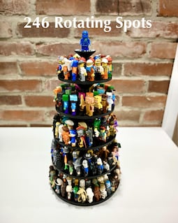 246 Minifigure Spinning Carousel, 5-Tier Compact Rotating Display Stand