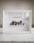 Personalized Mini Me Minifigure Family Frame: Custom 3D Shadow Box.